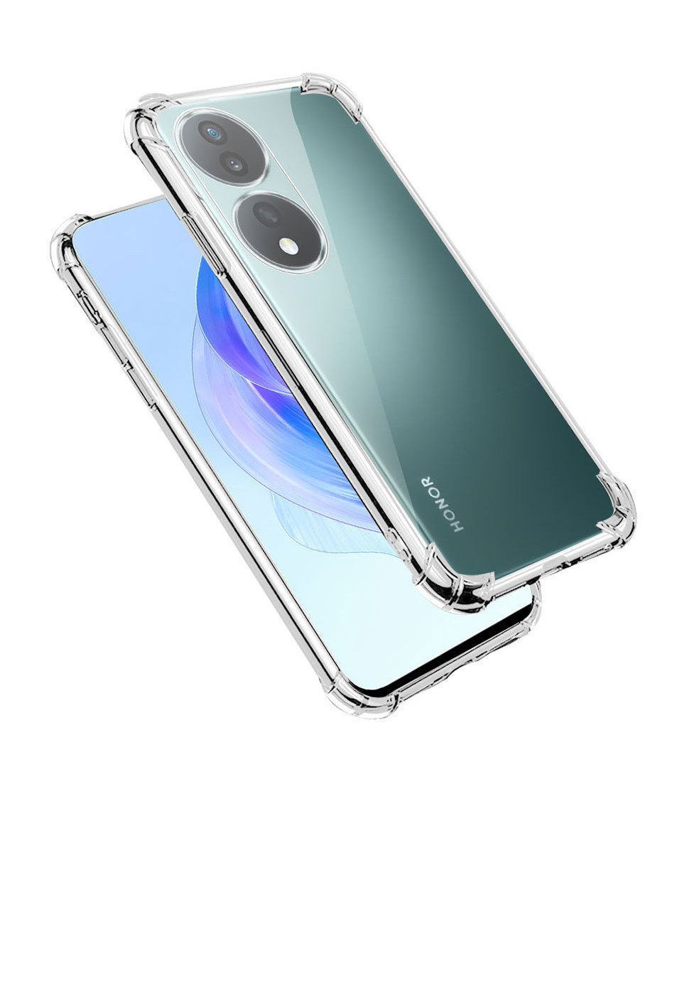 Custodia Honor X7a BORYA - Silicone Trasparente Con Stampa Fiori E