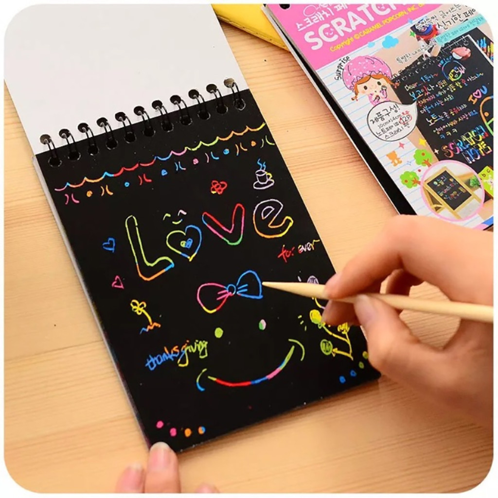 10 Sheets Colorful Scratch Book DIY Graffiti Painting Book Coloring ...