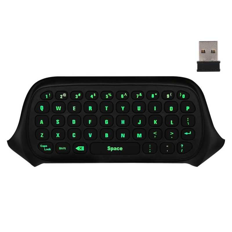 83 Moko Xbox One Mini Green Backlight Keyboard, 2.4G Receiver Wireless ...