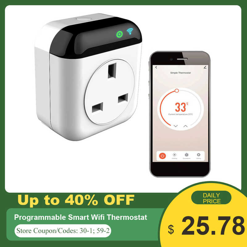 Programmable Smart Wifi Thermostat Plug Outlet Temperature Controller ...