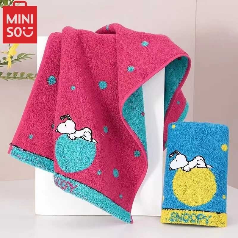 72X34cm Miniso Snoopy Cotton Towel Cute Dog Bath Towel Super Soft Home ...