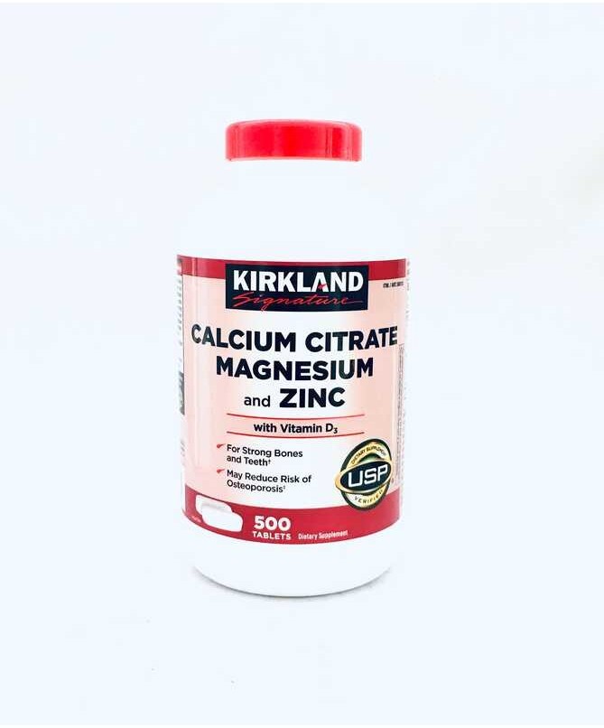 S34 Kirkland Signature Calcium Citrate Magnesium and Zinc with D3 500