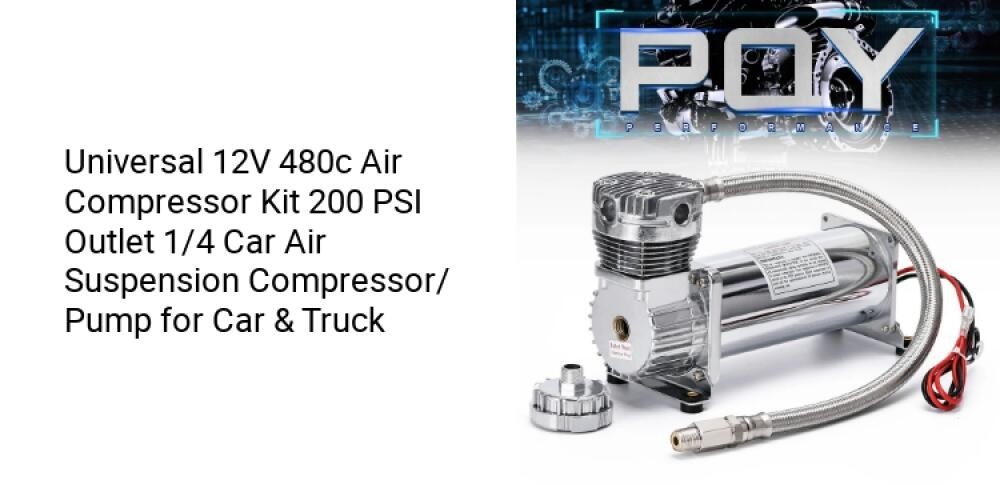Universal 12V 480c Air Compressor Kit 200 PSI Outlet 3/8 Car Air ...