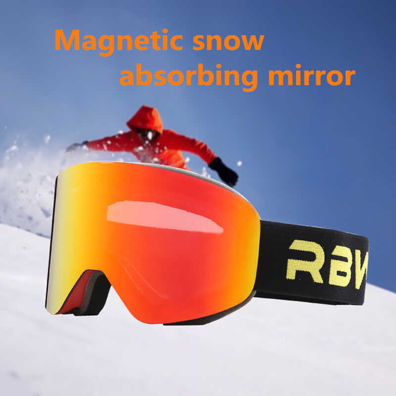 RBworld Ski Goggles na may Magnetic Double Layer Lens Magnet Skiing ...