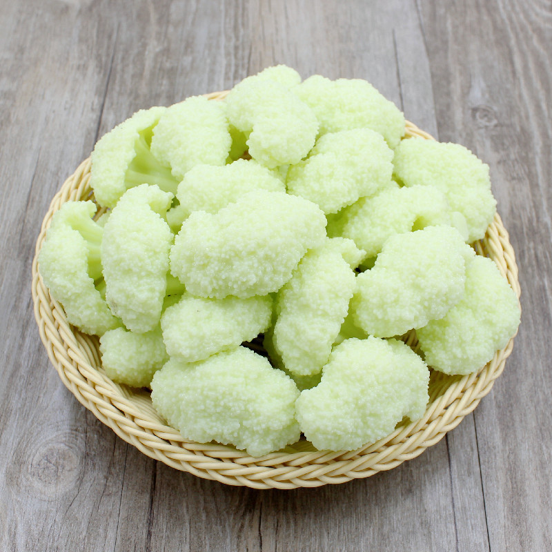 6 PCS Artificial PVC Cauliflower Broccoli Slices Model Simulated Fake ...