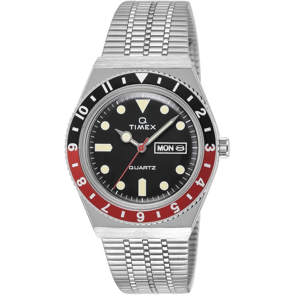Timex Watch [Timex Q], black/red, Bracelet Type | Shopee Philippines