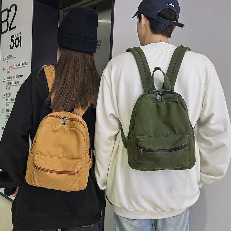 Ins Canvas Small Backpack, Men's And Women's Casual Versatile Student ...