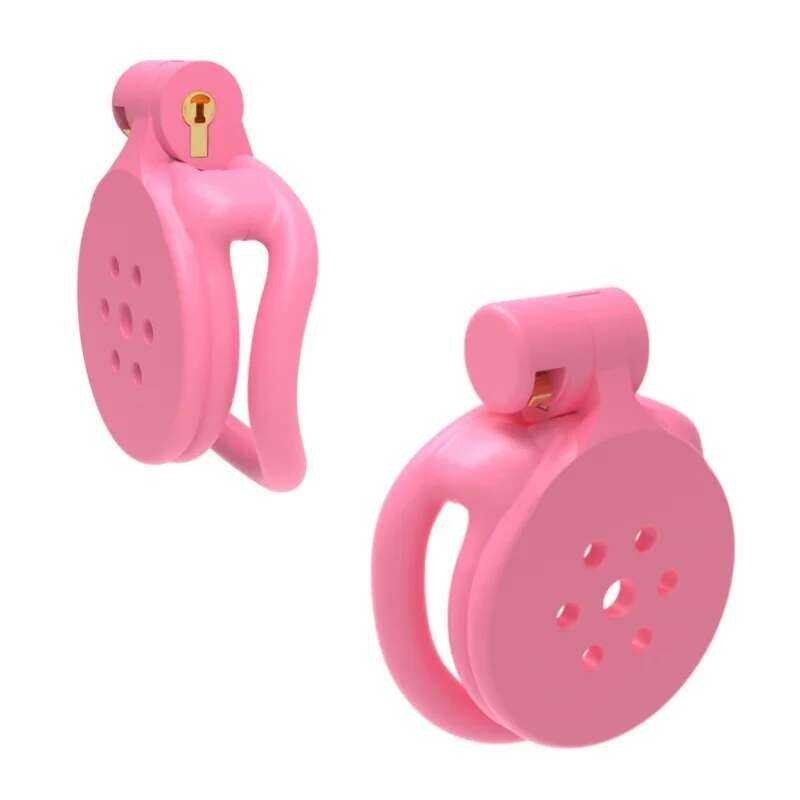 2025 Pink Chastity Cage 7-Hole Flat ABS Detachment Device Abstinence ...