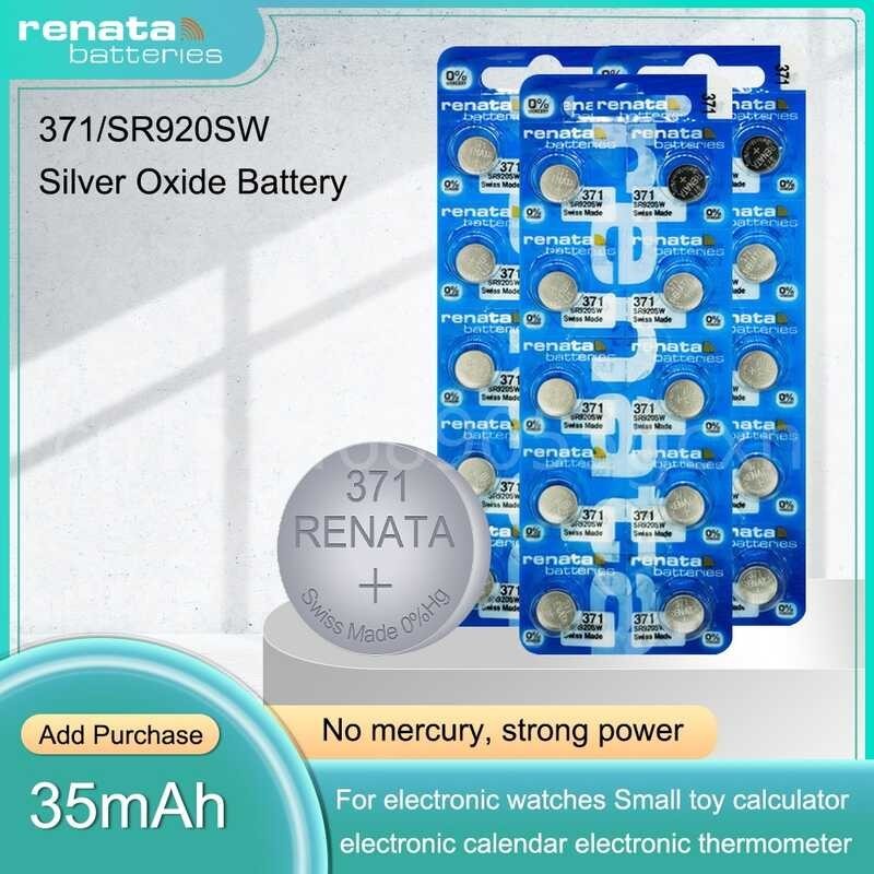 Orihinal na Renata 371 SR920SW AG6 LR920 1.55V Sier Oxide Watch Battery ...