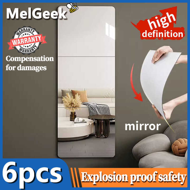 Hd Full Body Dress Square Household Self Adhesive Wall Mirror Can Be Bent Acrylic Splicing 6940