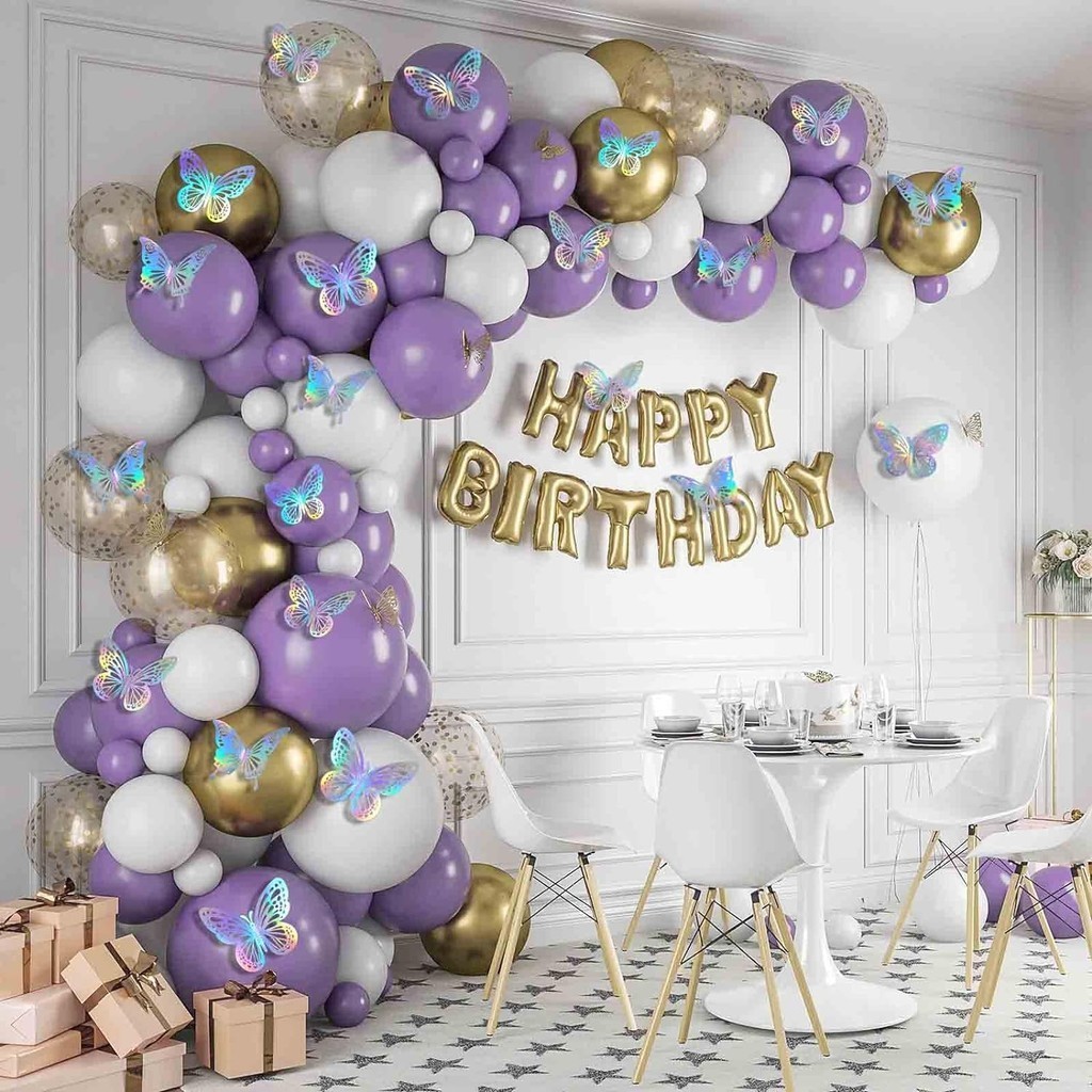 3D Butterfly Wall Decor 12 Pcs 5 Styles 3 Sizes Butterfly Birthday ...