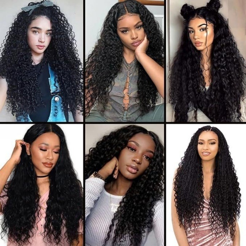 Wig Ladies Split Corn Perm Long Curly Hair Full Head Wig | Shopee ...