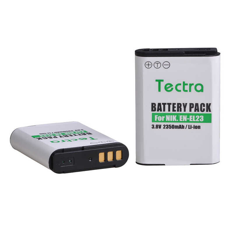 HOSAN 2 Batterie EN-EL23 Da 2000mAh E Caricatore Doppio USB Per Nikon Coolpix P600, P900, S810C E Serie EN-EL23
