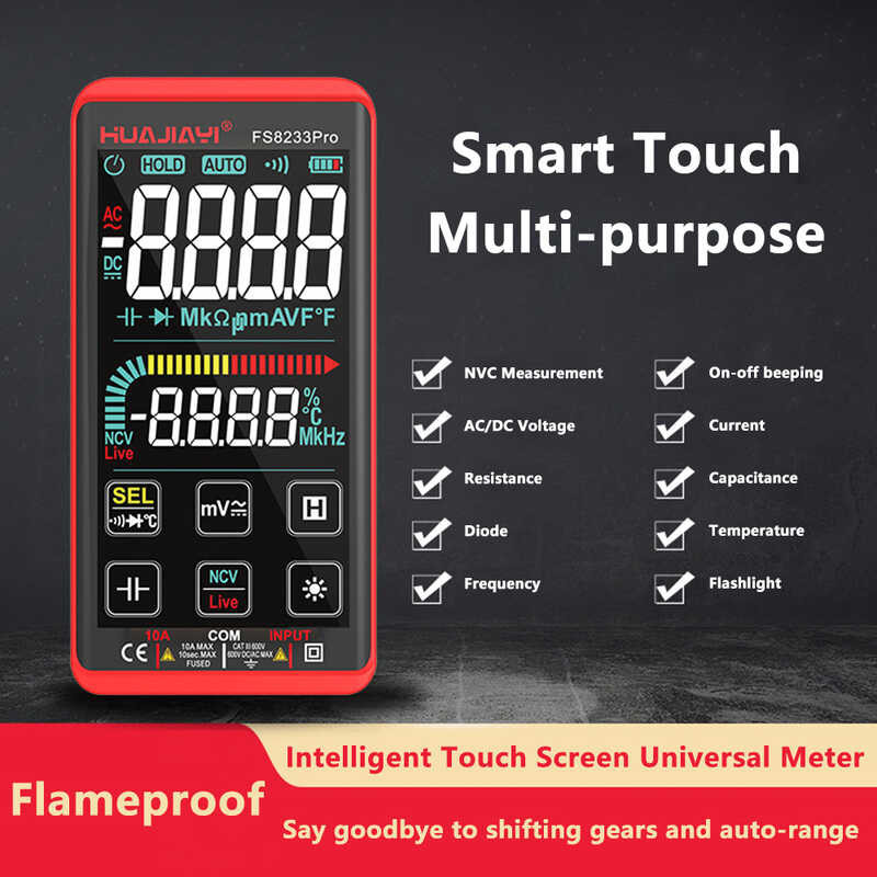 FS8233 PRO Smart Multimeter High-end Touch 9999Counts Multimetro Test ...