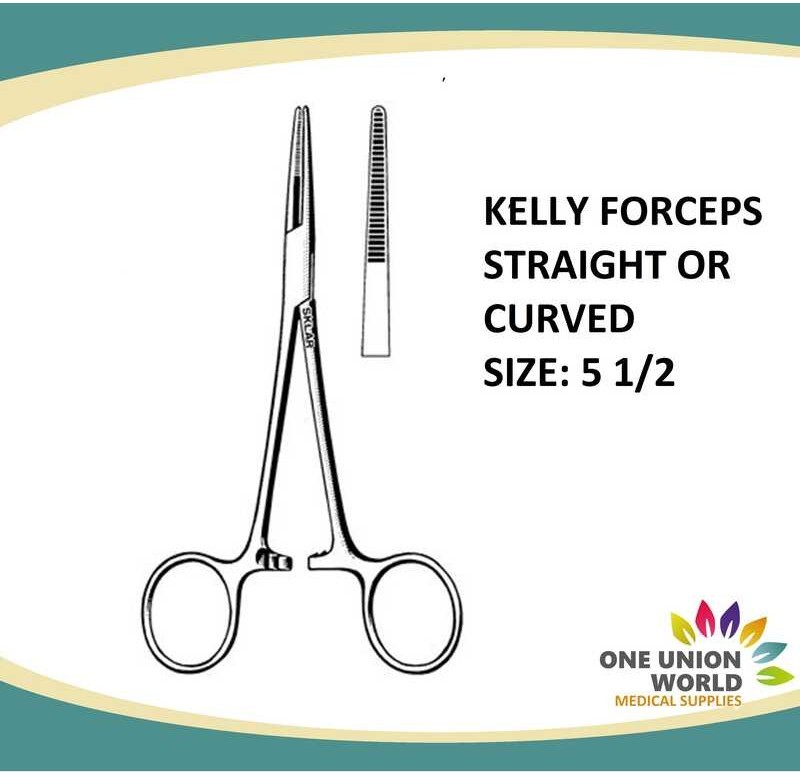 Kelly Forceps Straight Size 5 ½ Medical Forceps Medical Instrument Hospital Forceps Hemostatic