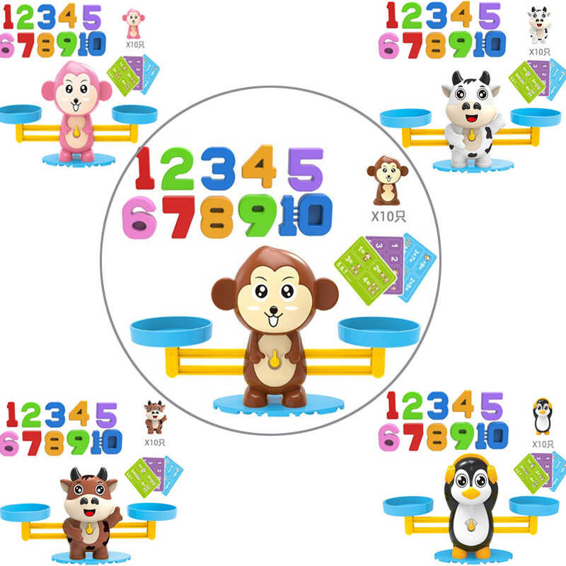 Montessori Math Toy Digital Monkey Balance Scale Educational Math
