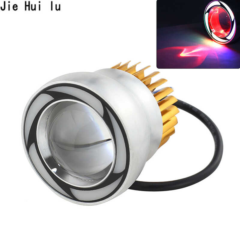 1Pcs Moto 12V Universal Motorcycle Angel Devil Eye Headlight LED DRL ...
