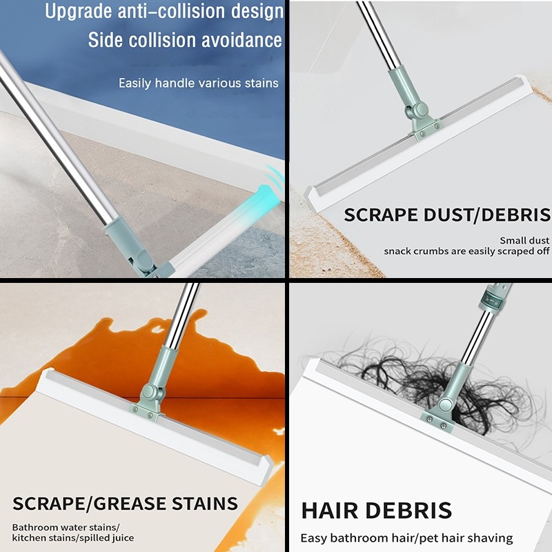 Glass Floor Wiper Rubber Blade Telescopic Rod Scrape Floor Window Wiper ...
