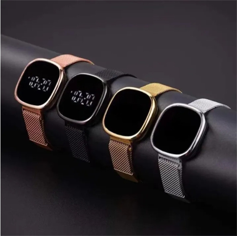 Set & Couple Watches Led Touch Screen Magnetic Buckle Watch Fashion ...