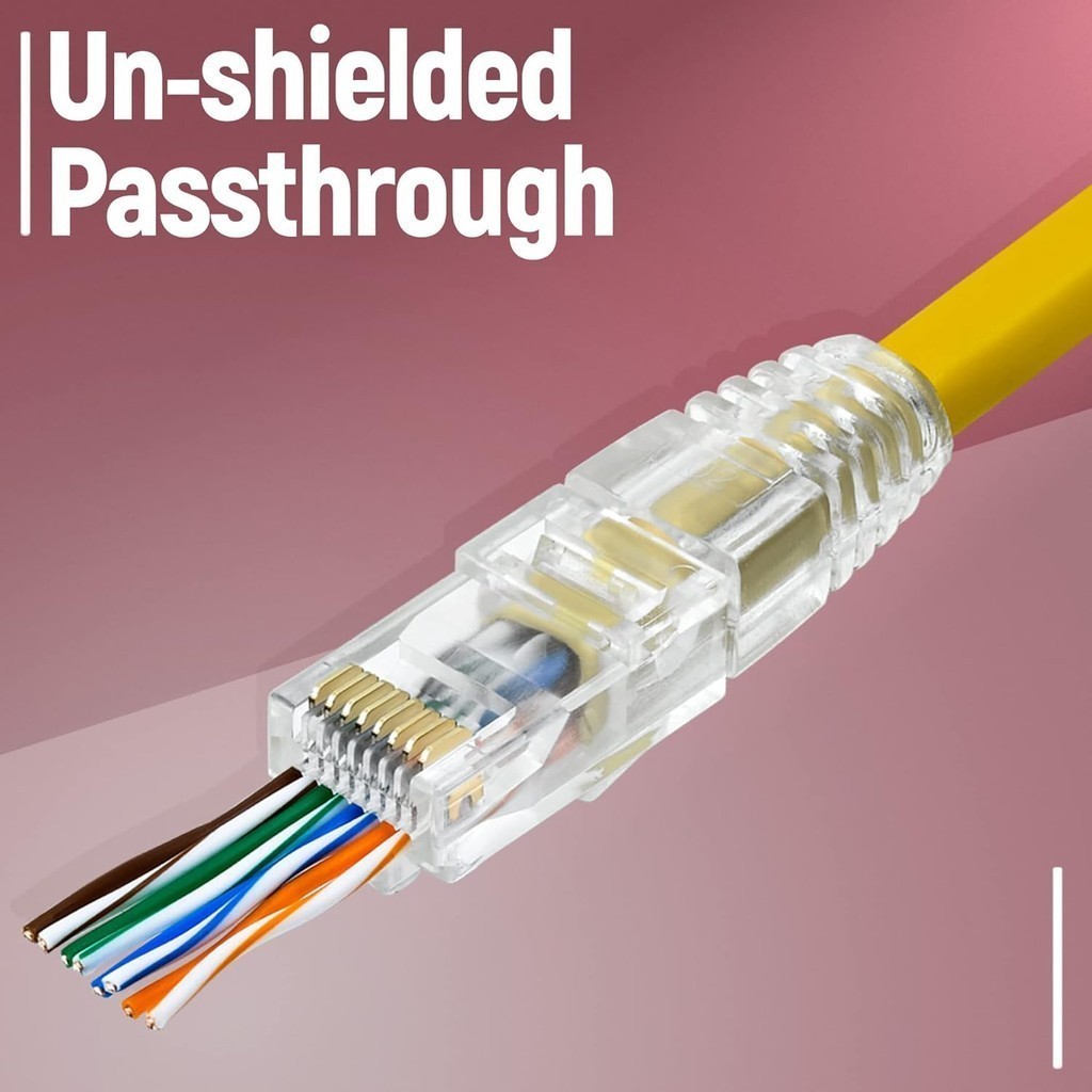 ZoeRax RJ45 Cat6 Pass Through Connectors and Strain Relief Boots, EZ to ...