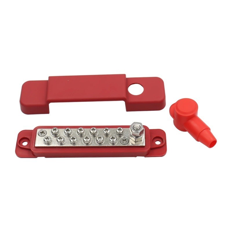 12 Terminal Distribution Block Bus Bar DC 48V 12P Wiring Bars Busbar ...