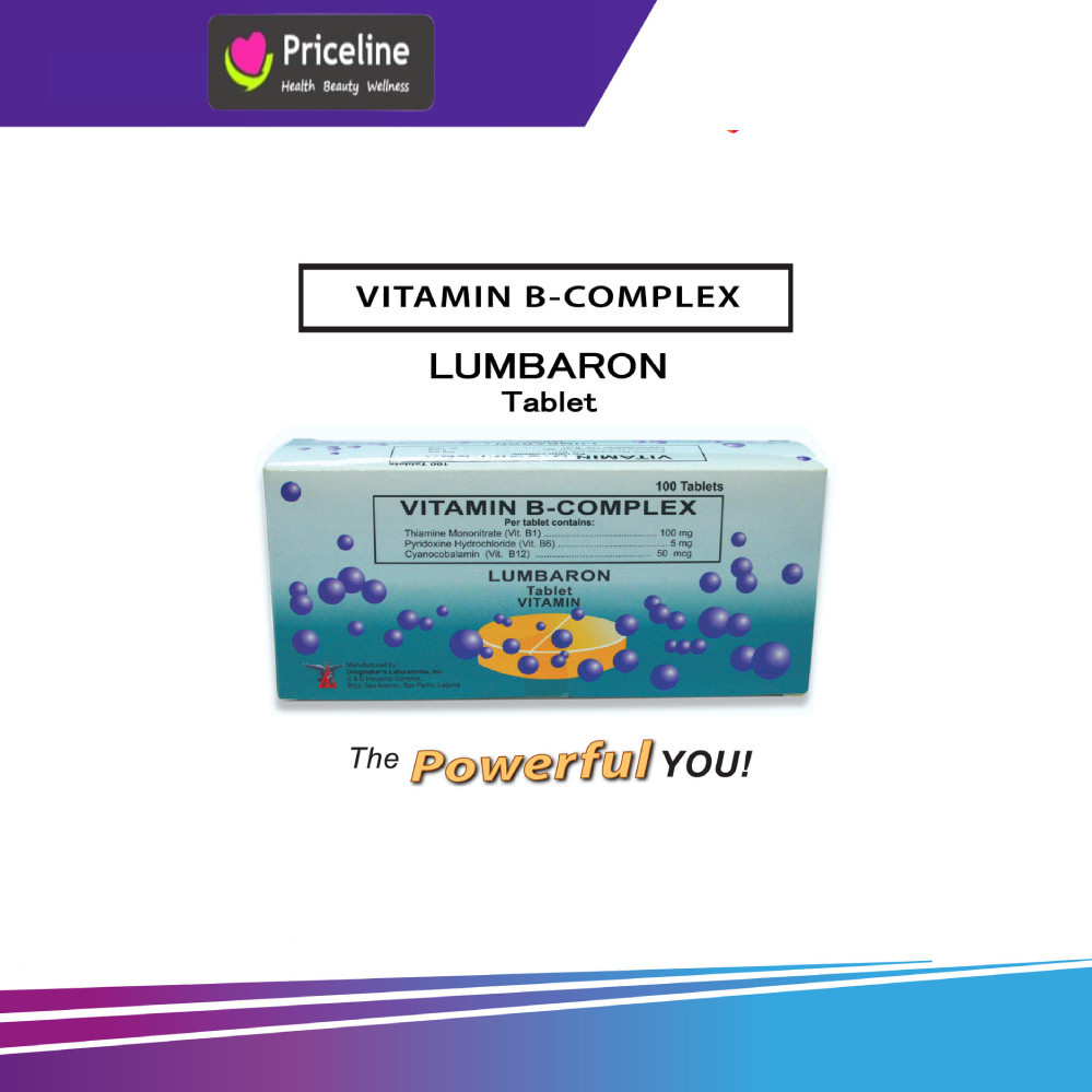 Authentic Lumbaron Vitamins B Complex 100 Tablet Box Shopee Philippines