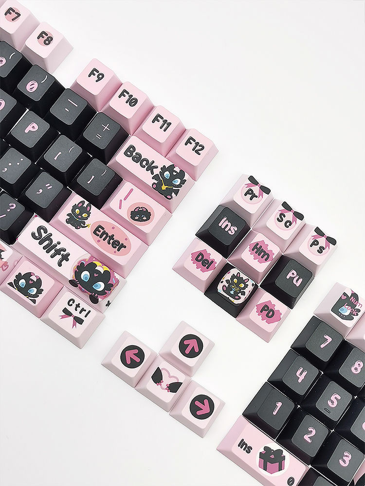 125/134 Keys Toothless Dragon Keycaps MOA Cherry Profile PBT Dye ...