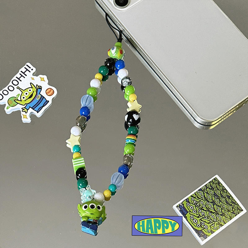 Cartoon Alien Toy Story Mobile Phone Chain Charm Rope Wristband Strap ...