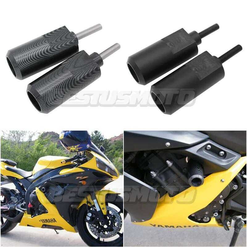 Motorcycle Carbon / Black No Cut Frame Sliders Crash Falg Protector ...