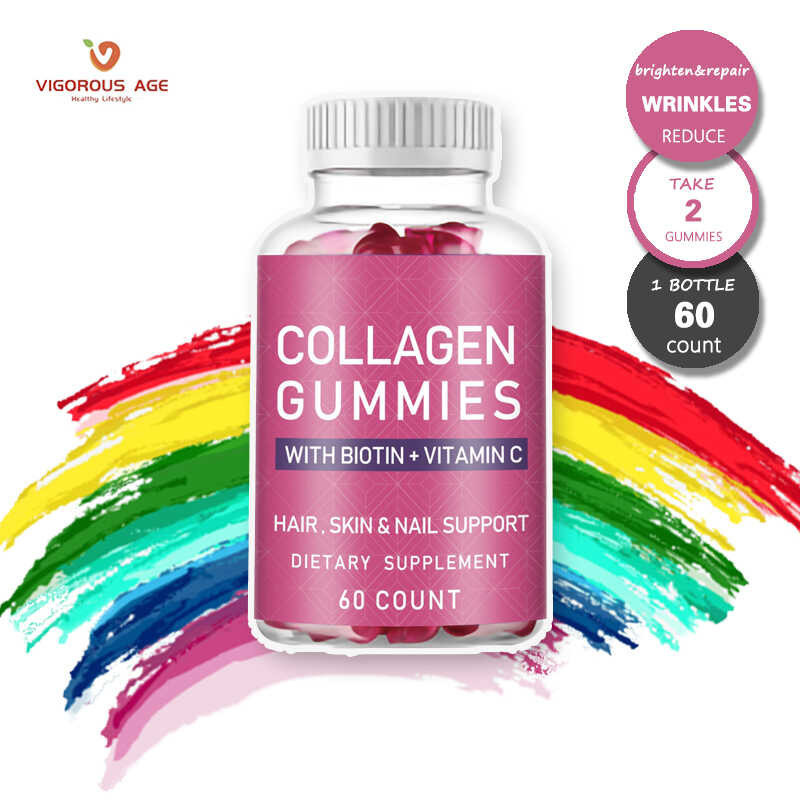 Vigorous Age Collagen Gummies with Biotin Collagen Supplements Promote ...