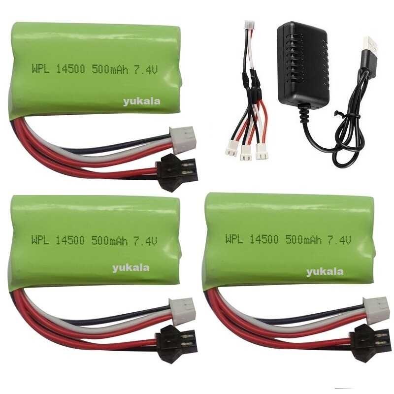 7.4V 500mAh 2S Li-ion Battery/Charger Para sa MN45 WPL D12 D90 RC Car ...