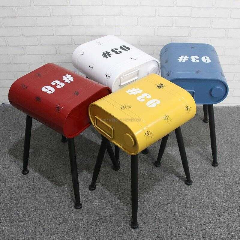 17XS010 Industrial Style Creative Restaurant Bar Iron Stool Retro Metal ...