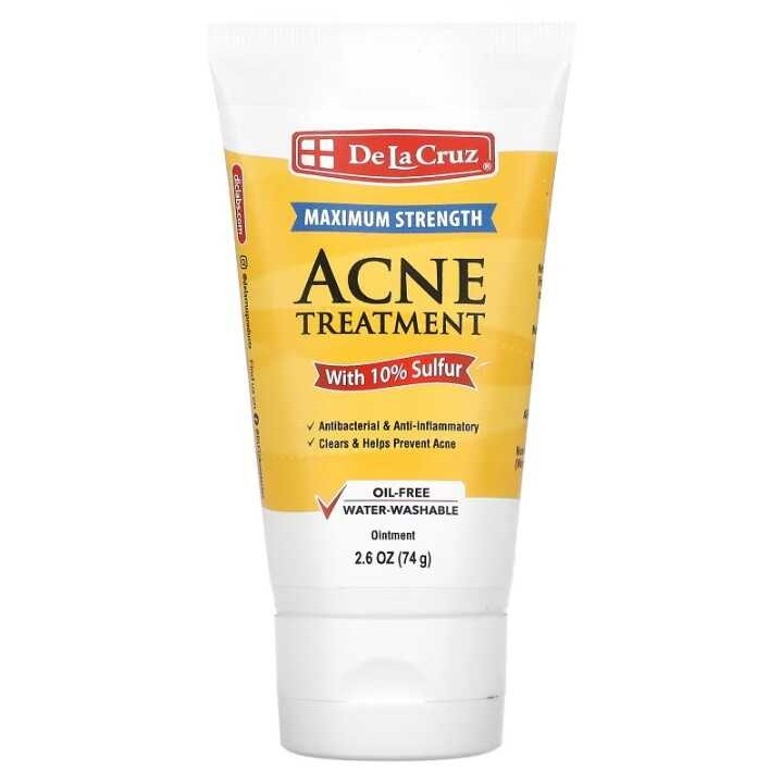 De La Cruz Acne Treatment Ointment With 10 Sulfur Maximum Strength 2 6 Oz 74 G Shopee