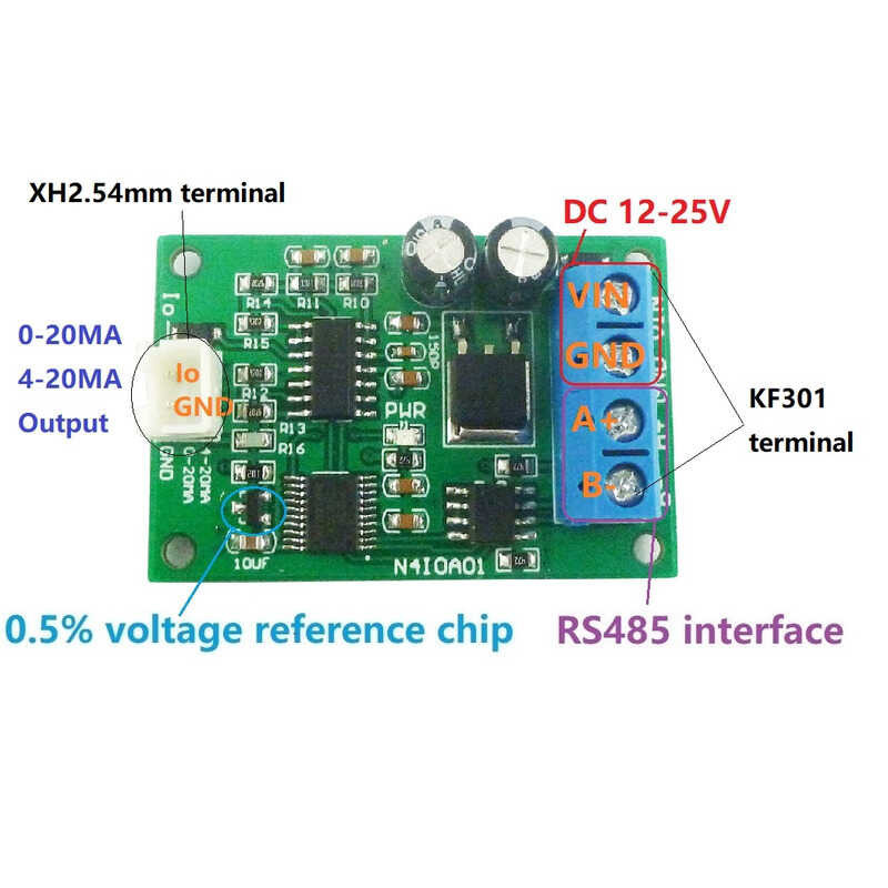 DC 12V DAC Rs485 4-20Ma/0-20Ma Signal Generator PWM To Current Analog ...