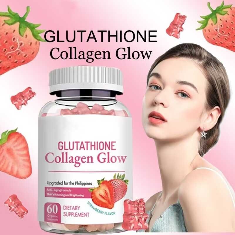 NATURE GLOW Glutathione Collagen Glow Strawberry Anti-Aging Whitening ...