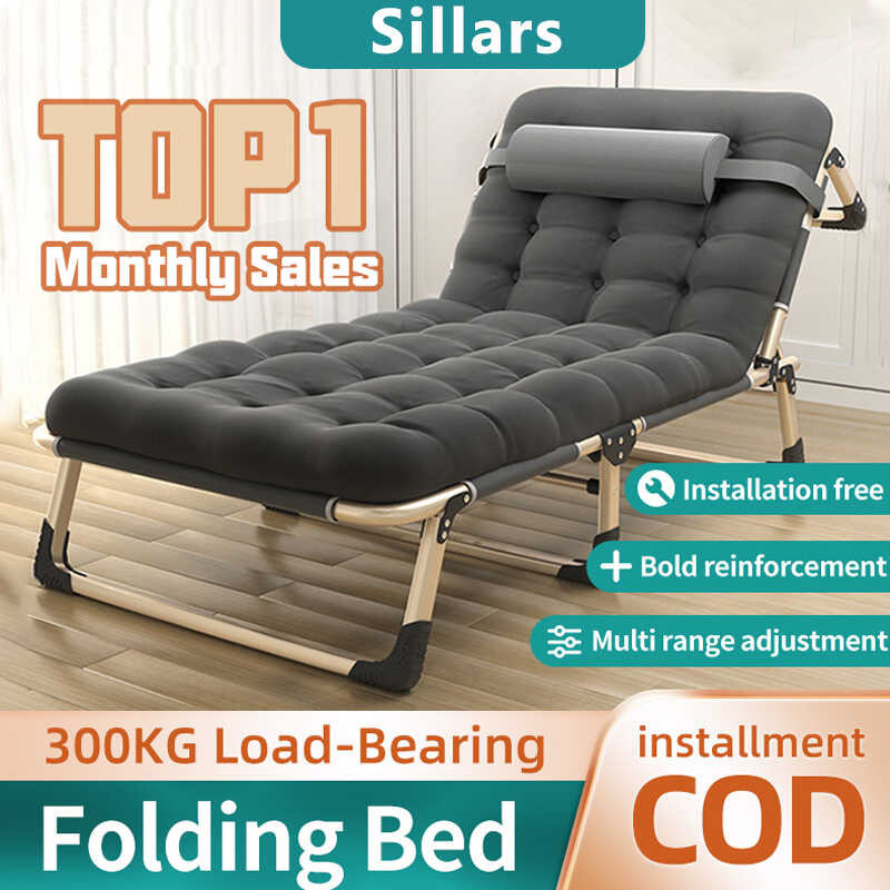 Folding Bed Outdoor Bed Reclining Chair Oxford Cloth 300kg Load-bearing ...