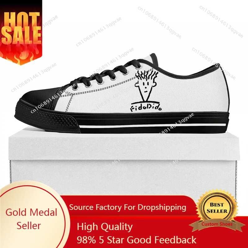 Fido Dido Low Top Sneakers Kababaihan Kanvas Custom Made Shoes Casual ...