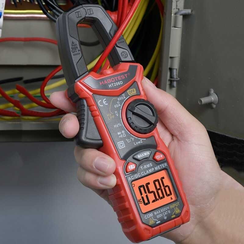HT206D AC DC Digital Clamp Meter Multimeter Pinza Amperimetrica True
