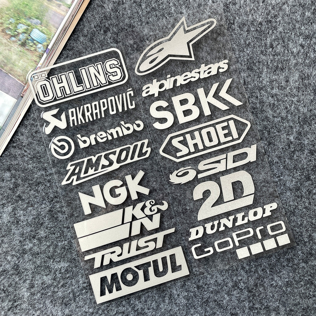 Reflective Motorcycle Bottom Side Decorative Sticker Gopro NGK Sponsor ...