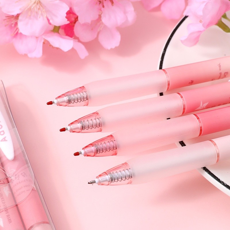 4 pcs/pack 0.5mm Pink Love ST Tip Mechanical Gel Ink Pen School Office ...