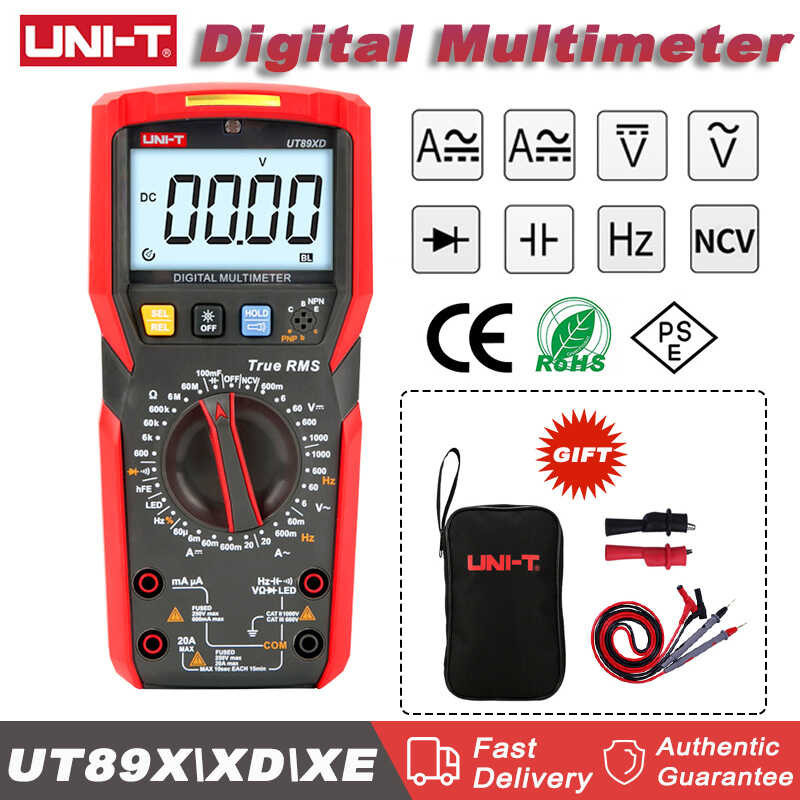 UNI-T UT89X UT89XD Professional Digital Multimeter True RMS 20A NCV ...