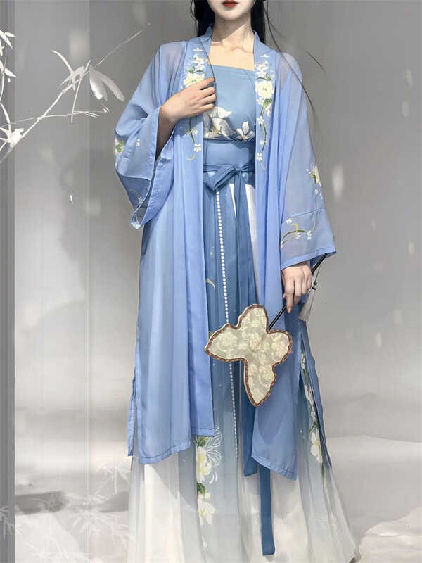 LY Hanfu Blue Women's Chinese Traditional China Dresses Han Fu Woman ...
