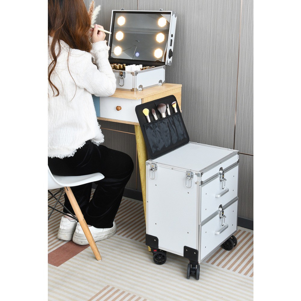 Free Shipping-63cmH Makeup Box with Light Makeup Artist Trolley Case ...