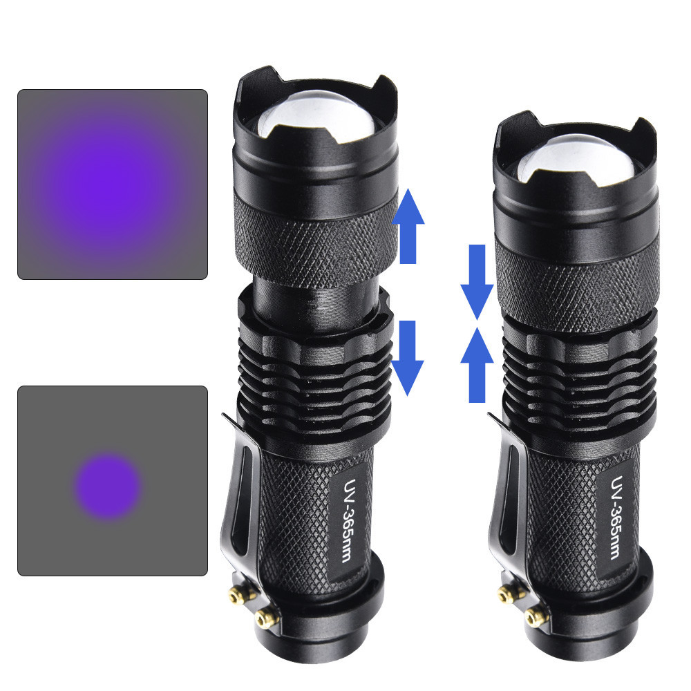 5W UV 365nm Flashlight USB Rechargeable Filtered LED Ultraviolet ...