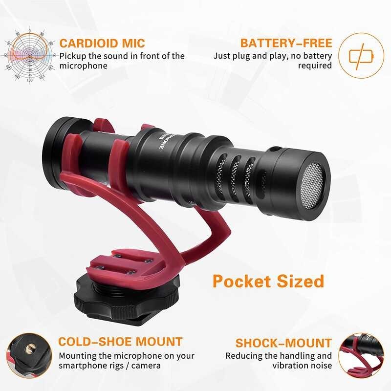 Camera Microphone,Comica CVM-VM10II Professional Shotgun Microphone ...