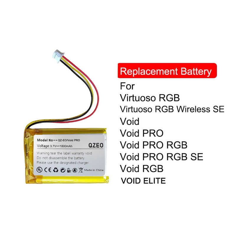 Replacement Battery For Corsair Void PRO RGB ELITE SE Virtuoso RGB ...