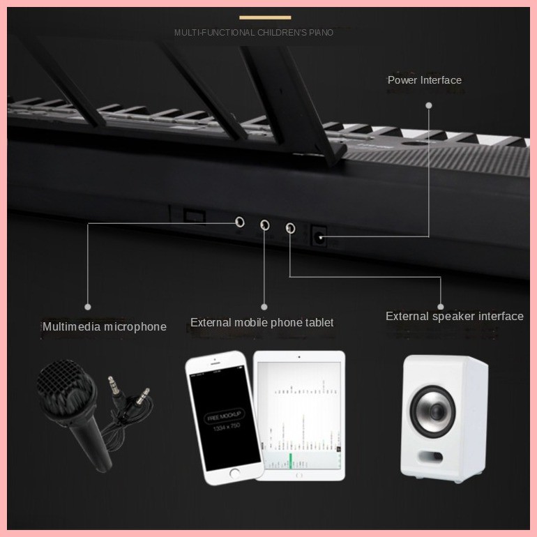 ⚽ ♞,♘【READY】61 Keys Electric Piano Free Microphone Digital Electronic ...