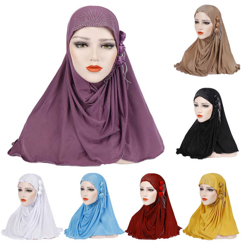 Malaysia Muslim Women Girls Hijab Flower Chemo Cap One Piece Amira