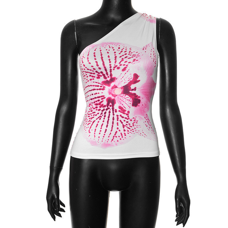 ReRosa Women Tank Top 2024 Fashion Flower Printing Slim Fit Casual ...