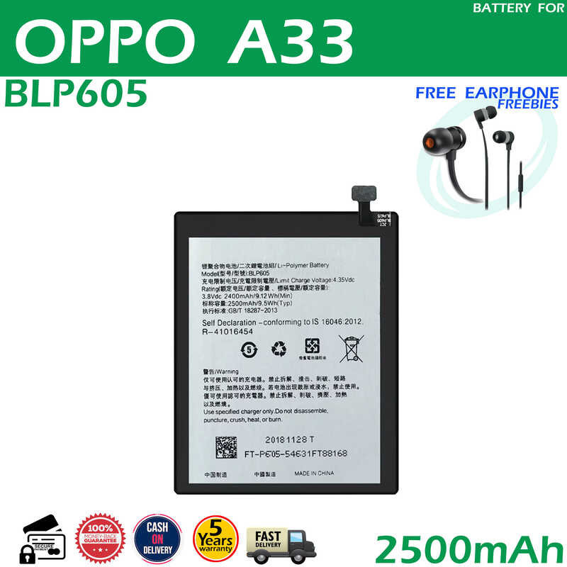 Oppo [Unk] A33 [Unk] A33t [Unk] A33m Battery Li-Ion Polymer Model ...